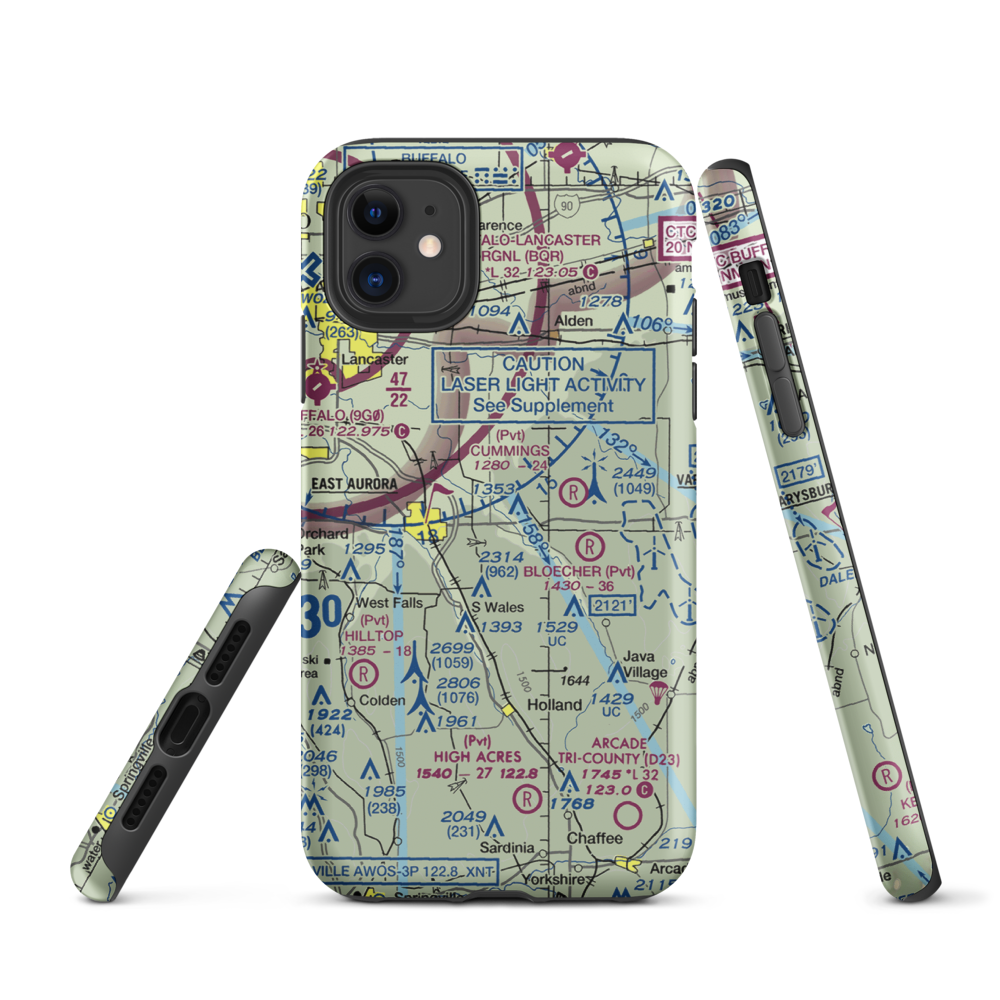 Donnelly's Airport (NK12) VFR Sectional  Tough iPhone Case iPhone 11 model shown