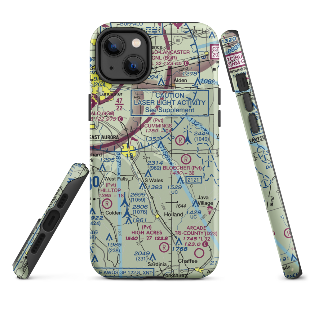 Donnelly's Airport (NK12) VFR Sectional  Tough iPhone Case iPhone 14 Plus model shown