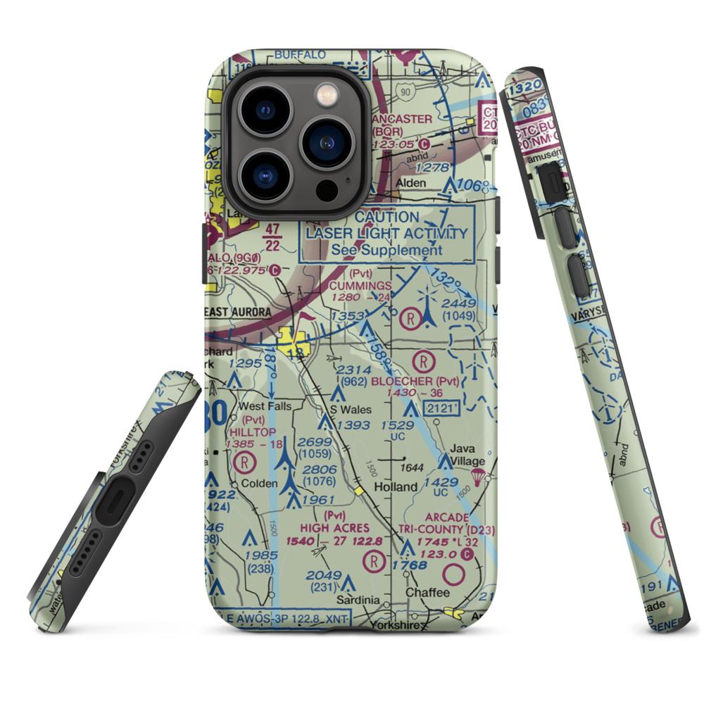 Donnelly's Airport (NK12) VFR Sectional  Tough iPhone Case iPhone 14 Pro Max model shown