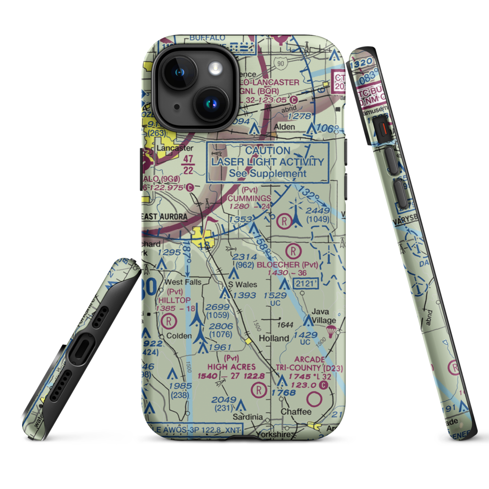 Donnelly's Airport (NK12) VFR Sectional  Tough iPhone Case iPhone 15 Plus model shown
