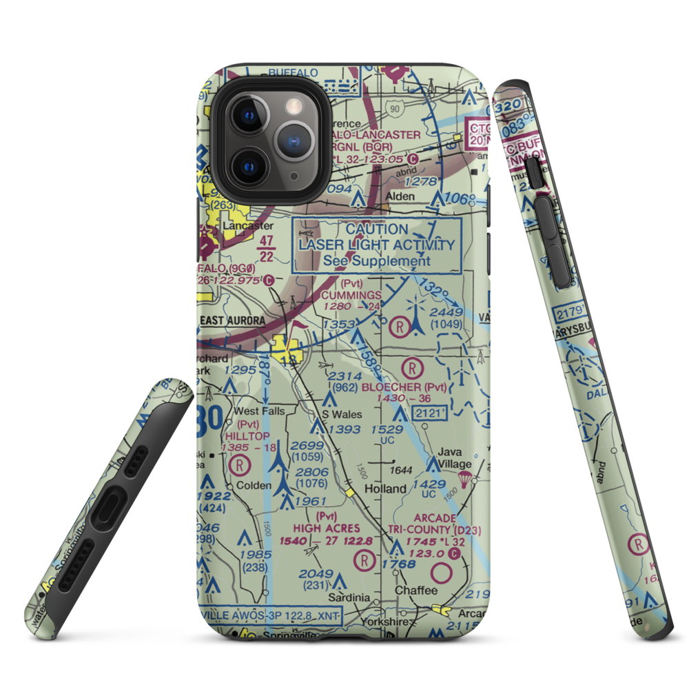 Donnelly's Airport (NK12) VFR Sectional  Tough iPhone Case iPhone 11 Pro Max model shown