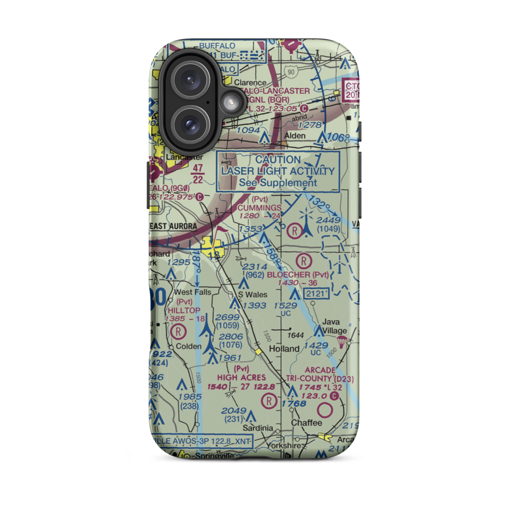 Donnelly's Airport (NK12) VFR Sectional  Tough iPhone Case iPhone 16 Plus model shown