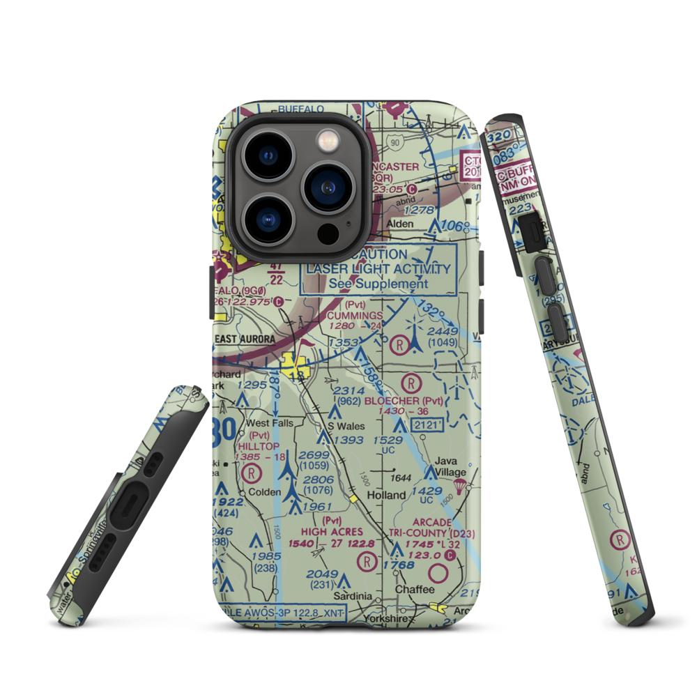 Donnelly's Airport (NK12) VFR Sectional  Tough iPhone Case iPhone 13 Pro model shown