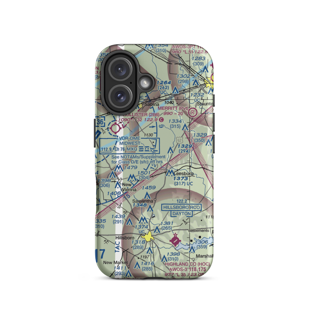 Donner Field (OH28) VFR Sectional  Tough iPhone Case iPhone 16 model shown