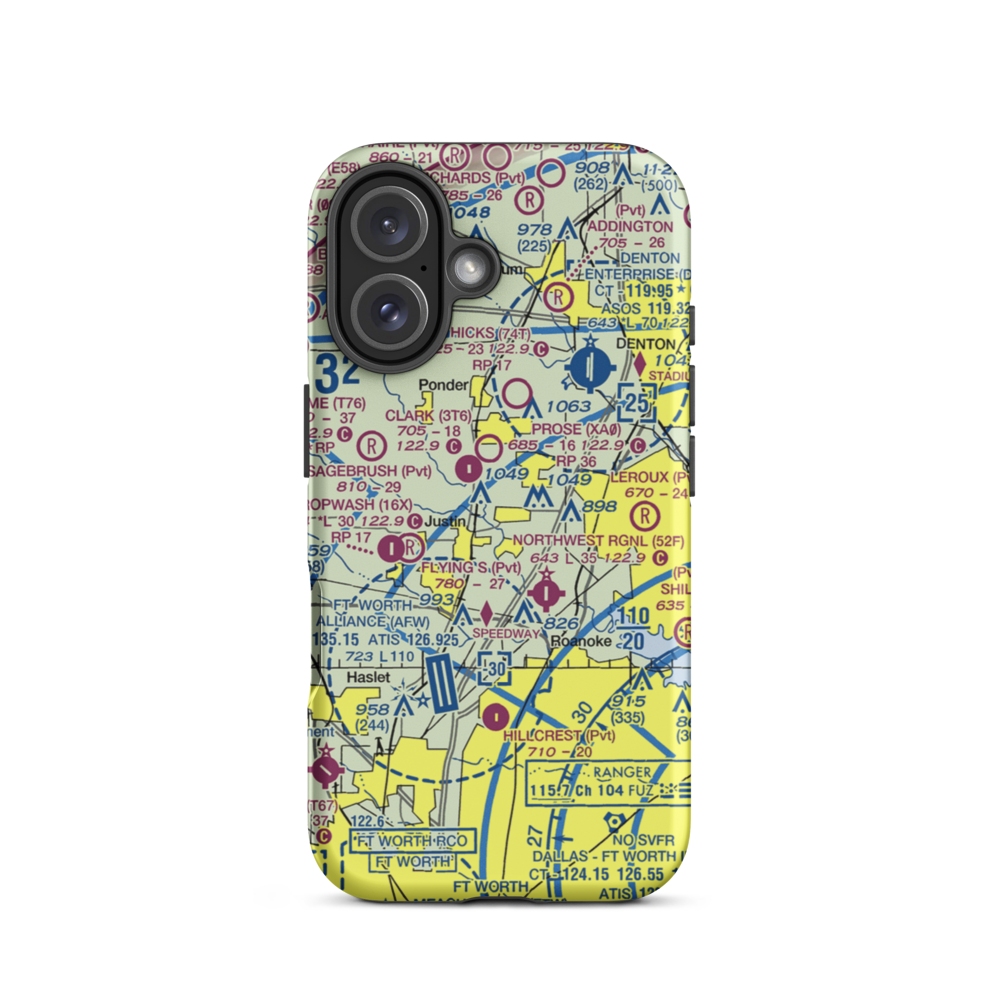 Dooley Airport (0TS1) VFR Sectional  Tough iPhone Case iPhone 16 model shown