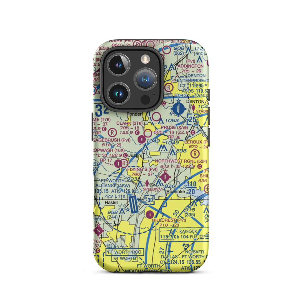Dooley Airport (0TS1) VFR Sectional  Tough iPhone Case iPhone 16 Pro model shown