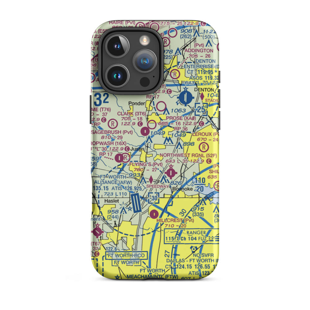 Dooley Airport (0TS1) VFR Sectional  Tough iPhone Case iPhone 16 Pro Max model shown