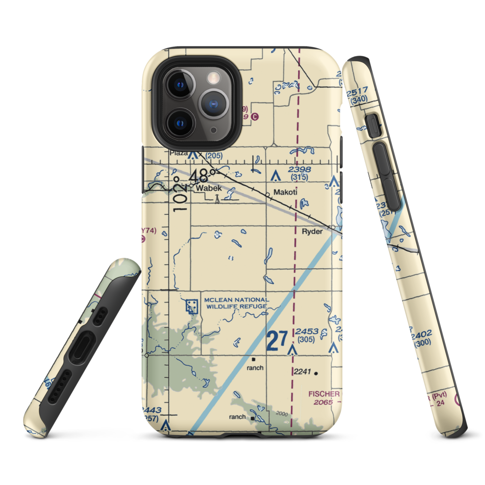Dorbrinski Airport (NA39) VFR Sectional  Tough iPhone Case iPhone 11 Pro model shown
