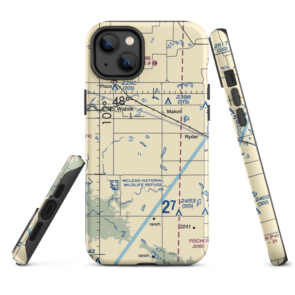 Dorbrinski Airport (NA39) VFR Sectional  Tough iPhone Case iPhone 14 Plus model shown