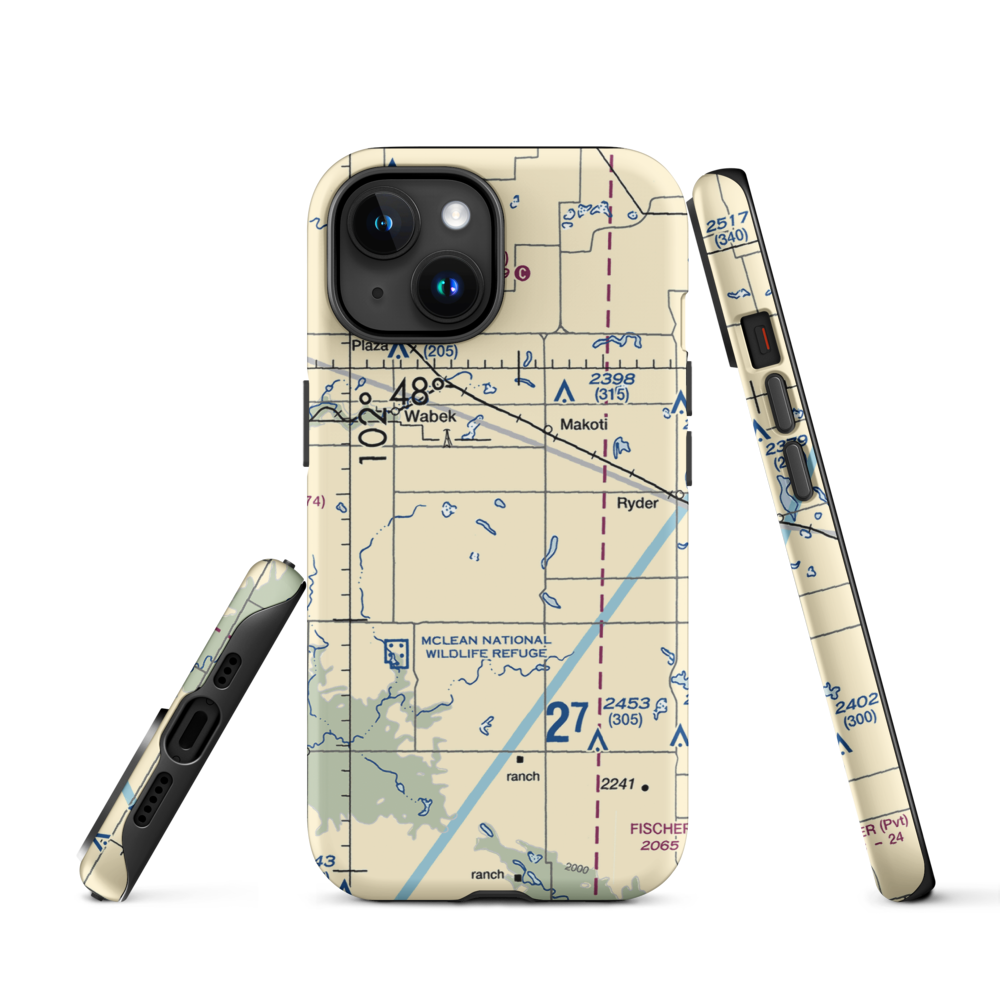 Dorbrinski Airport (NA39) VFR Sectional  Tough iPhone Case iPhone 15 model shown