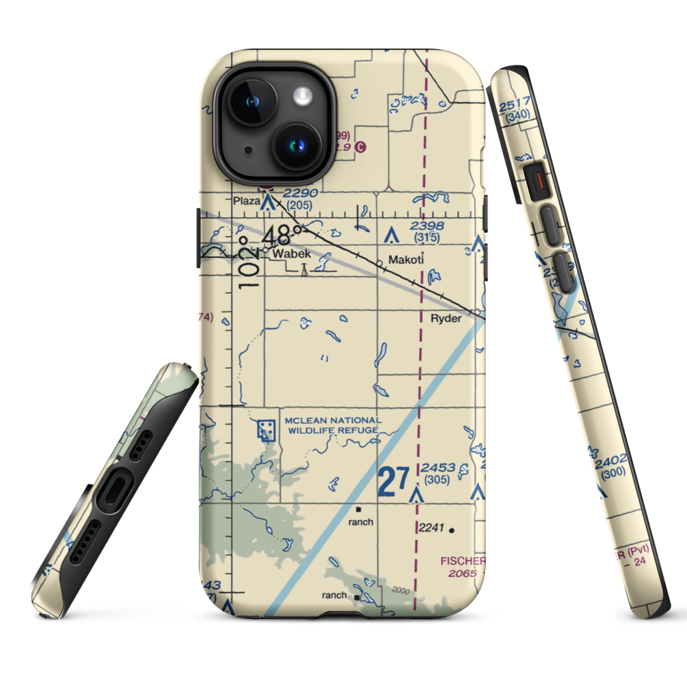 Dorbrinski Airport (NA39) VFR Sectional  Tough iPhone Case iPhone 15 Plus model shown