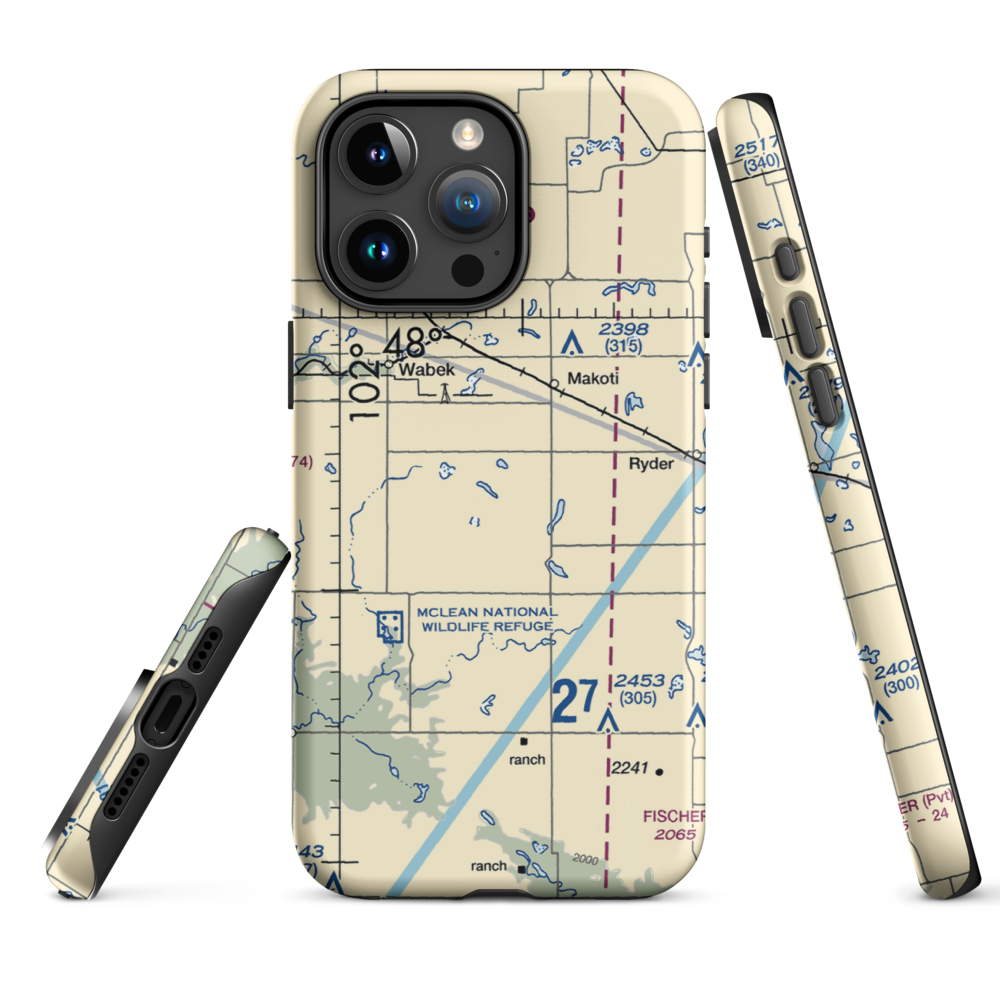 Dorbrinski Airport (NA39) VFR Sectional  Tough iPhone Case iPhone 15 Pro Max model shown