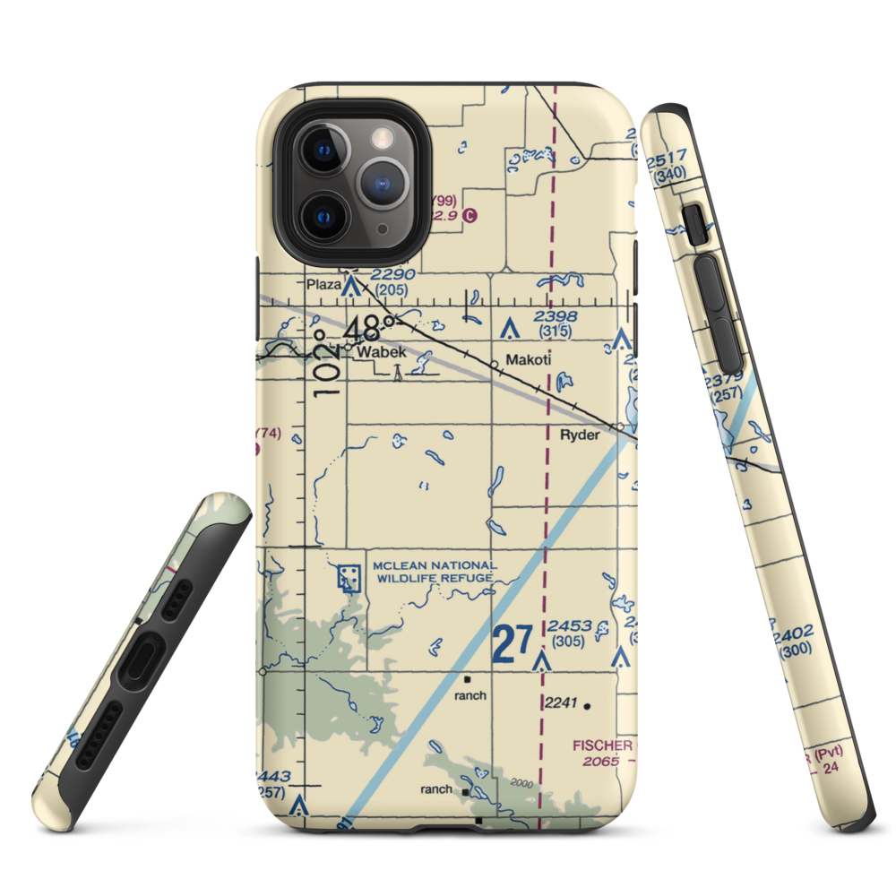 Dorbrinski Airport (NA39) VFR Sectional  Tough iPhone Case iPhone 11 Pro Max model shown
