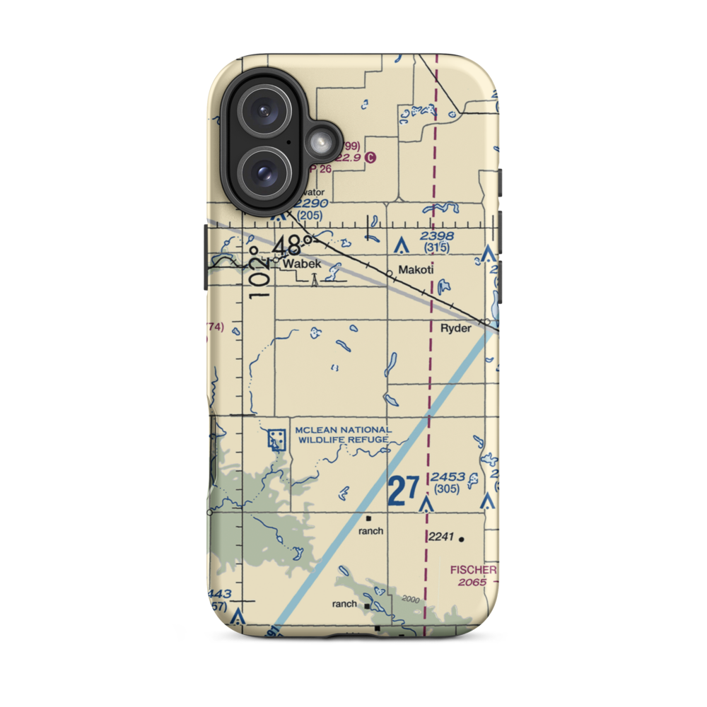 Dorbrinski Airport (NA39) VFR Sectional  Tough iPhone Case iPhone 16 Plus model shown