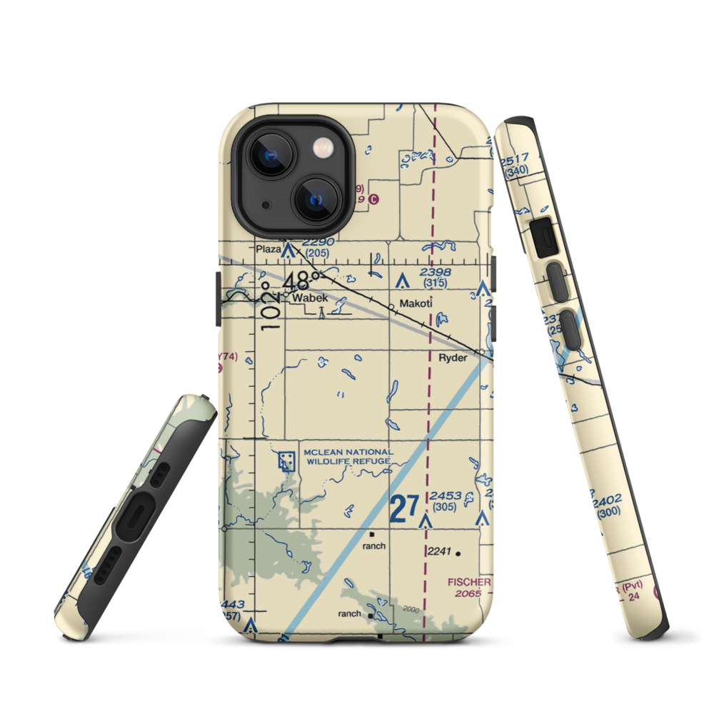 Dorbrinski Airport (NA39) VFR Sectional  Tough iPhone Case iPhone 13 model shown
