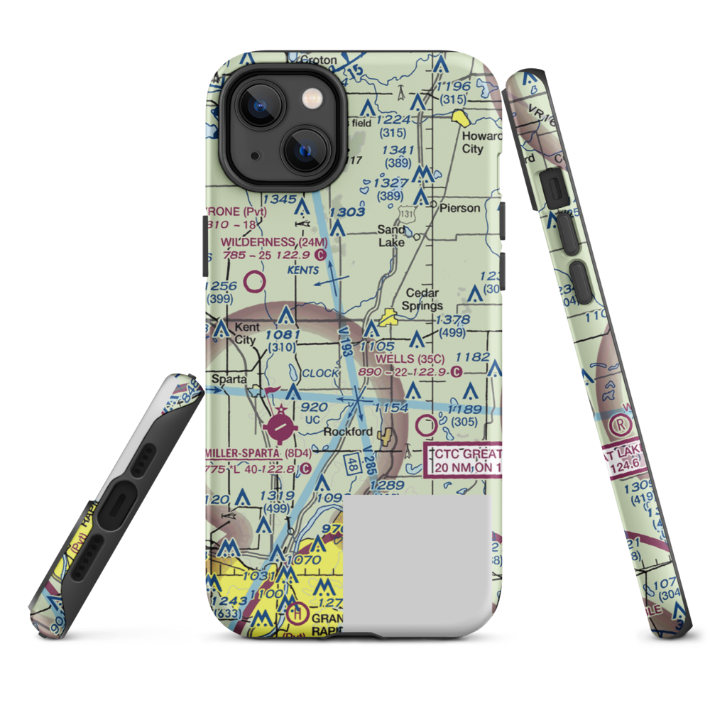 Doren Field (77MI) VFR Sectional  Tough iPhone Case iPhone 14 Plus model shown