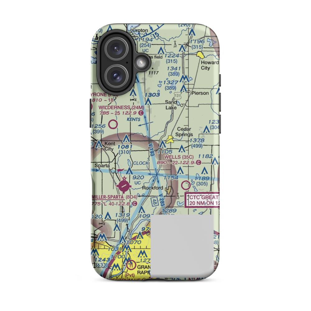Doren Field (77MI) VFR Sectional  Tough iPhone Case iPhone 16 Plus model shown
