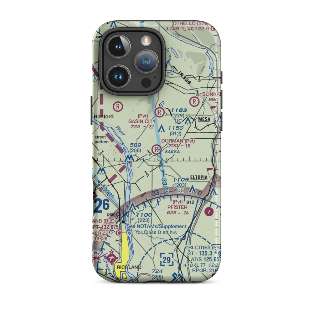 Dorman Field (5WA1) VFR Sectional  Tough iPhone Case iPhone 16 Pro Max model shown