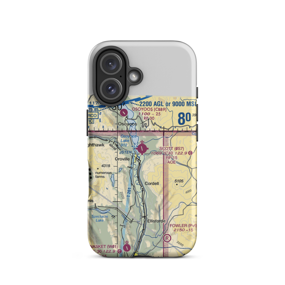 Dorothy Scott Airport (0S7) VFR Sectional  Tough iPhone Case iPhone 16 model shown