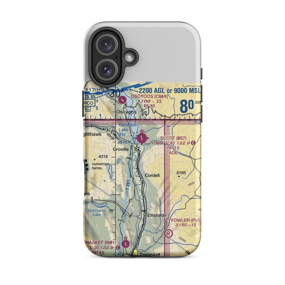 Dorothy Scott Airport (0S7) VFR Sectional  Tough iPhone Case iPhone 16 Plus model shown