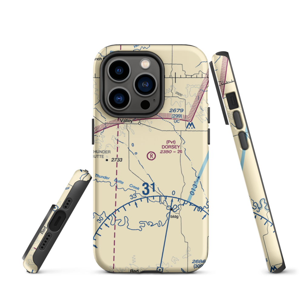 Dorsey Ranch Airport (1SD0) VFR Sectional  Tough iPhone Case iPhone 14 Pro model shown