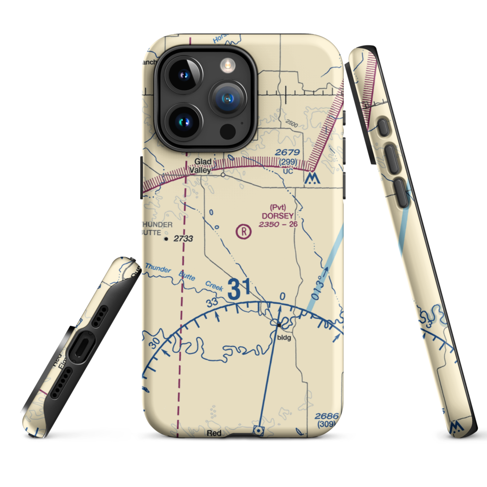 Dorsey Ranch Airport (1SD0) VFR Sectional  Tough iPhone Case iPhone 15 Pro Max model shown