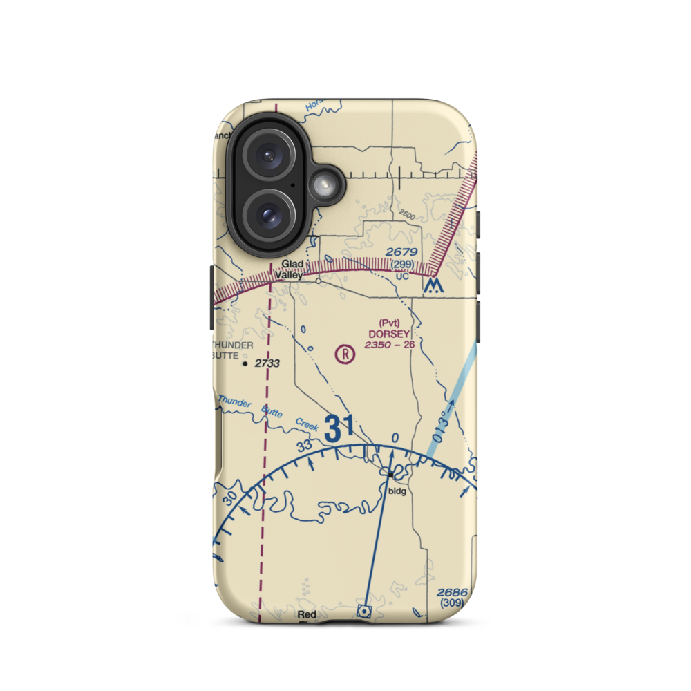 Dorsey Ranch Airport (1SD0) VFR Sectional  Tough iPhone Case iPhone 16 model shown