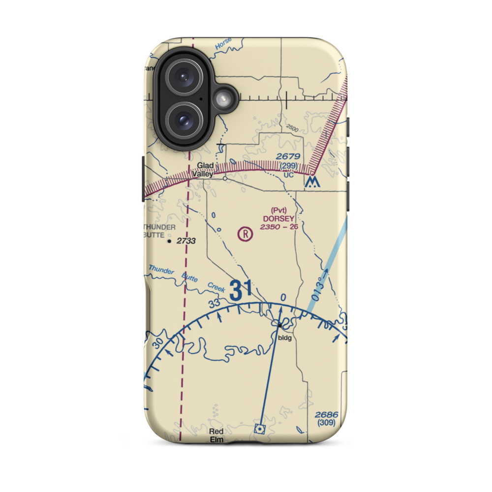 Dorsey Ranch Airport (1SD0) VFR Sectional  Tough iPhone Case iPhone 16 Plus model shown