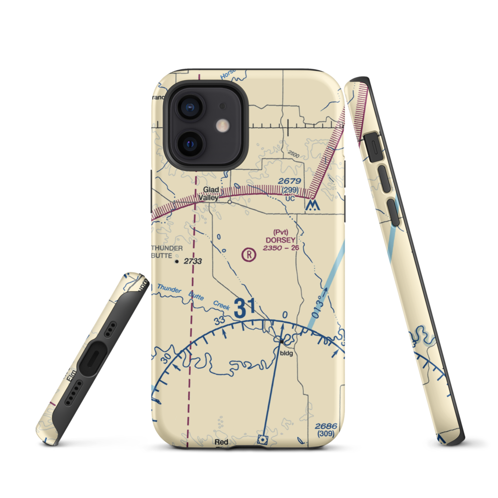 Dorsey Ranch Airport (1SD0) VFR Sectional  Tough iPhone Case iPhone 12 model shown