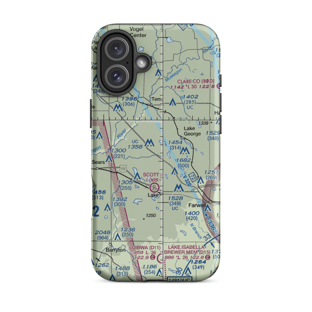 Doss Field (3MI0) VFR Sectional  Tough iPhone Case iPhone 16 Plus model shown
