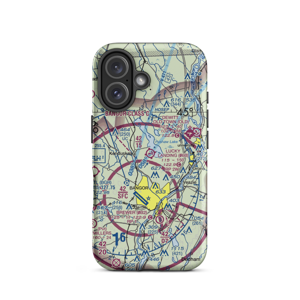 Double A Seaplane Base (ME27) VFR Sectional  Tough iPhone Case iPhone 16 model shown