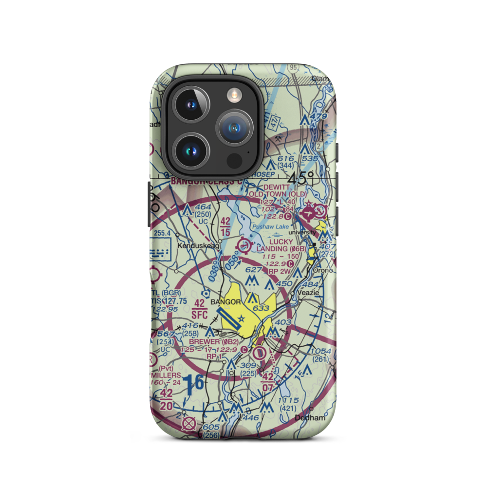 Double A Seaplane Base (ME27) VFR Sectional  Tough iPhone Case iPhone 16 Pro model shown