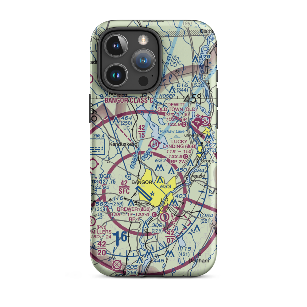 Double A Seaplane Base (ME27) VFR Sectional  Tough iPhone Case iPhone 16 Pro Max model shown