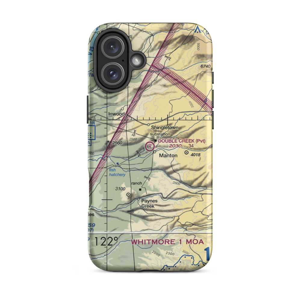 Double Creek Ranch Airport (CN42) VFR Sectional  Tough iPhone Case iPhone 16 Plus model shown