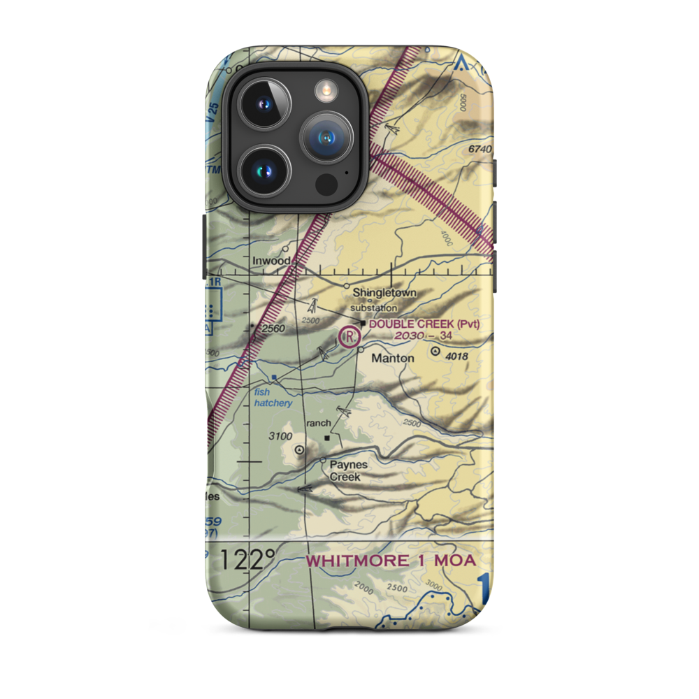 Double Creek Ranch Airport (CN42) VFR Sectional  Tough iPhone Case iPhone 16 Pro Max model shown