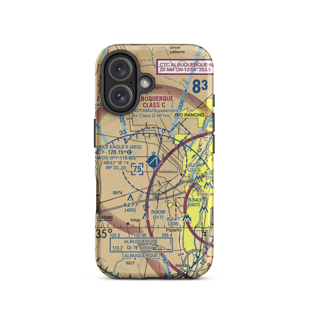 Double Eagle II Airport (AEG) VFR Sectional  Tough iPhone Case iPhone 16 model shown