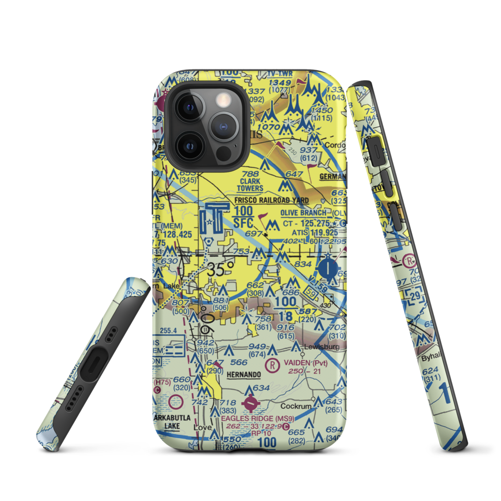 Double O Ranch Airport (MS00) VFR Sectional  Tough iPhone Case iPhone 12 Pro model shown