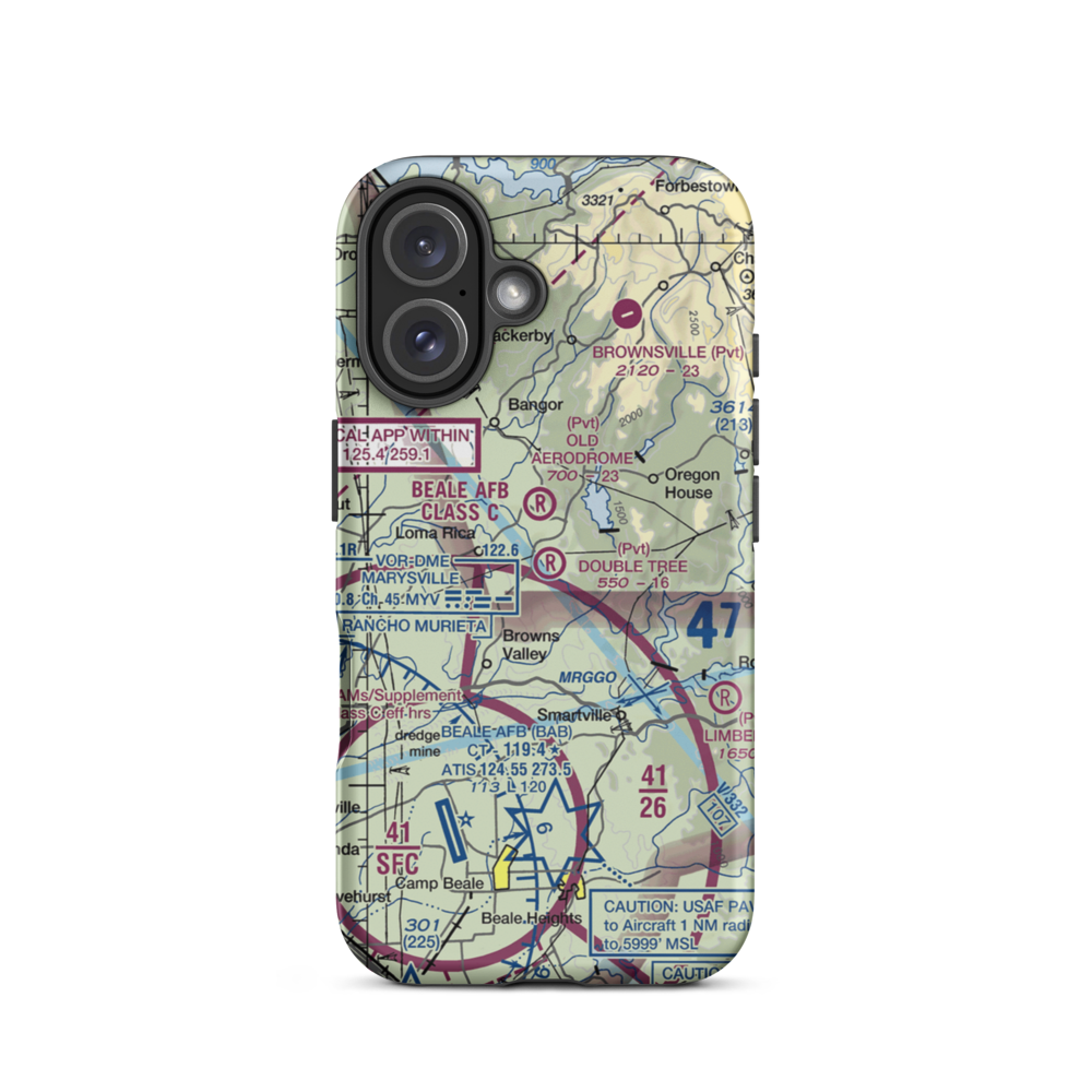 Double Tree Farm Airport (22CL) VFR Sectional  Tough iPhone Case iPhone 16 model shown
