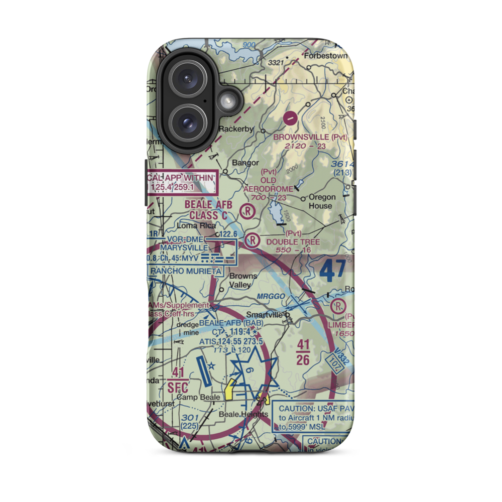 Double Tree Farm Airport (22CL) VFR Sectional  Tough iPhone Case iPhone 16 Plus model shown