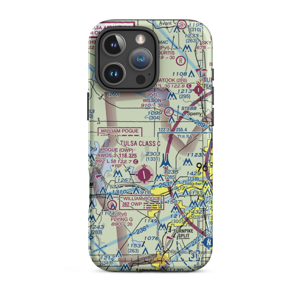 Double W Airport (3OK7) VFR Sectional  Tough iPhone Case iPhone 16 Pro Max model shown