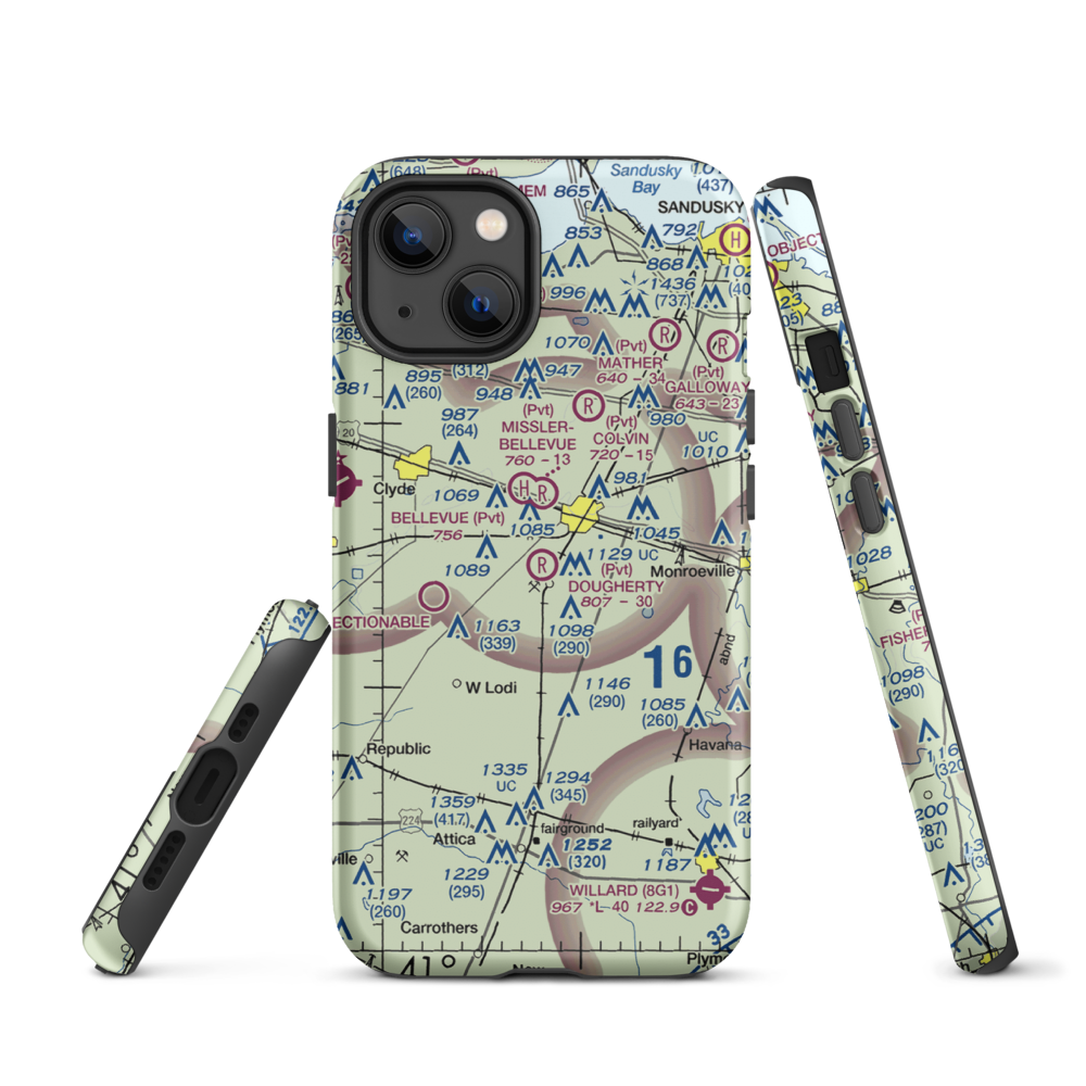 Dougherty Airport (1OH2) VFR Sectional  Tough iPhone Case iPhone 13 model shown