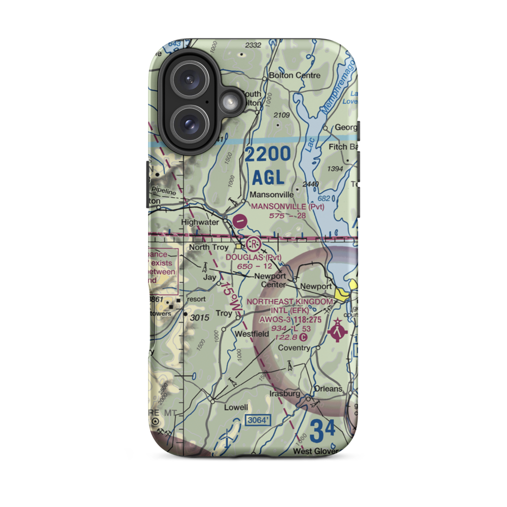 Douglas Field (VT63) VFR Sectional  Tough iPhone Case iPhone 16 Plus model shown