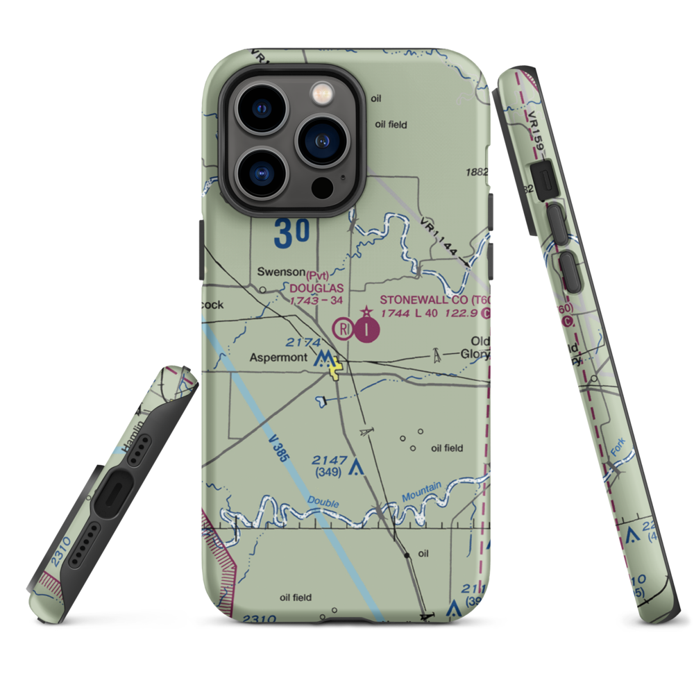 Douglas Flying Service Private Airport (6TE8) VFR Sectional  Tough iPhone Case iPhone 14 Pro Max model shown