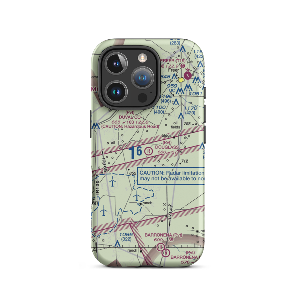 Douglass Ranch Airport (TX56) VFR Sectional  Tough iPhone Case iPhone 16 Pro model shown