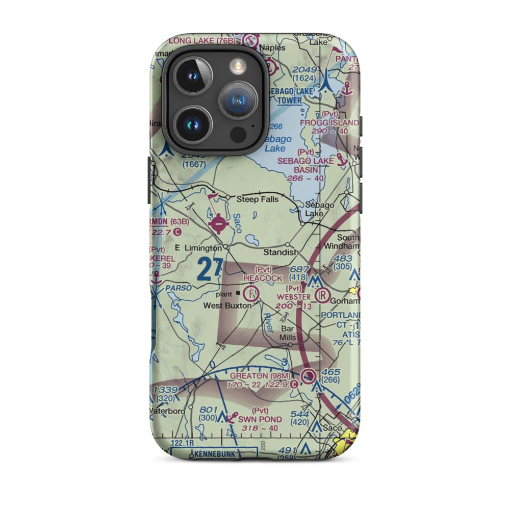 Douglass Seaplane Base (ME51) VFR Sectional  Tough iPhone Case iPhone 16 Pro Max model shown