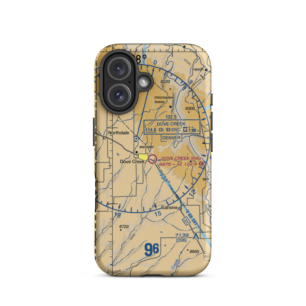 Dove Creek Airport (8V6) VFR Sectional  Tough iPhone Case iPhone 16 model shown