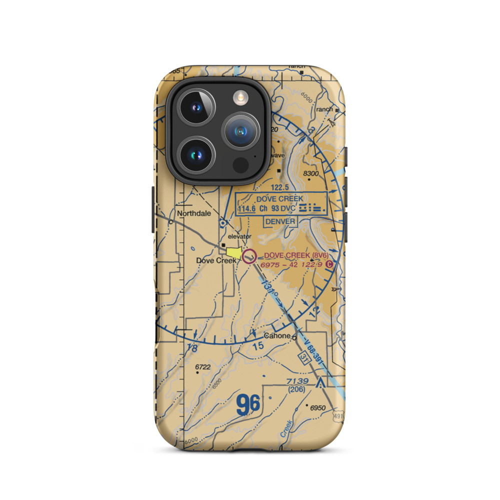 Dove Creek Airport (8V6) VFR Sectional  Tough iPhone Case iPhone 16 Pro model shown