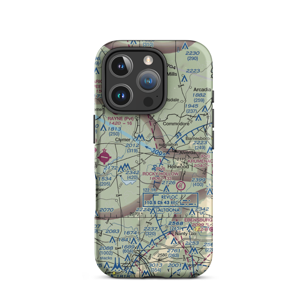 Downes Airport (PS39) VFR Sectional  Tough iPhone Case iPhone 16 Pro model shown