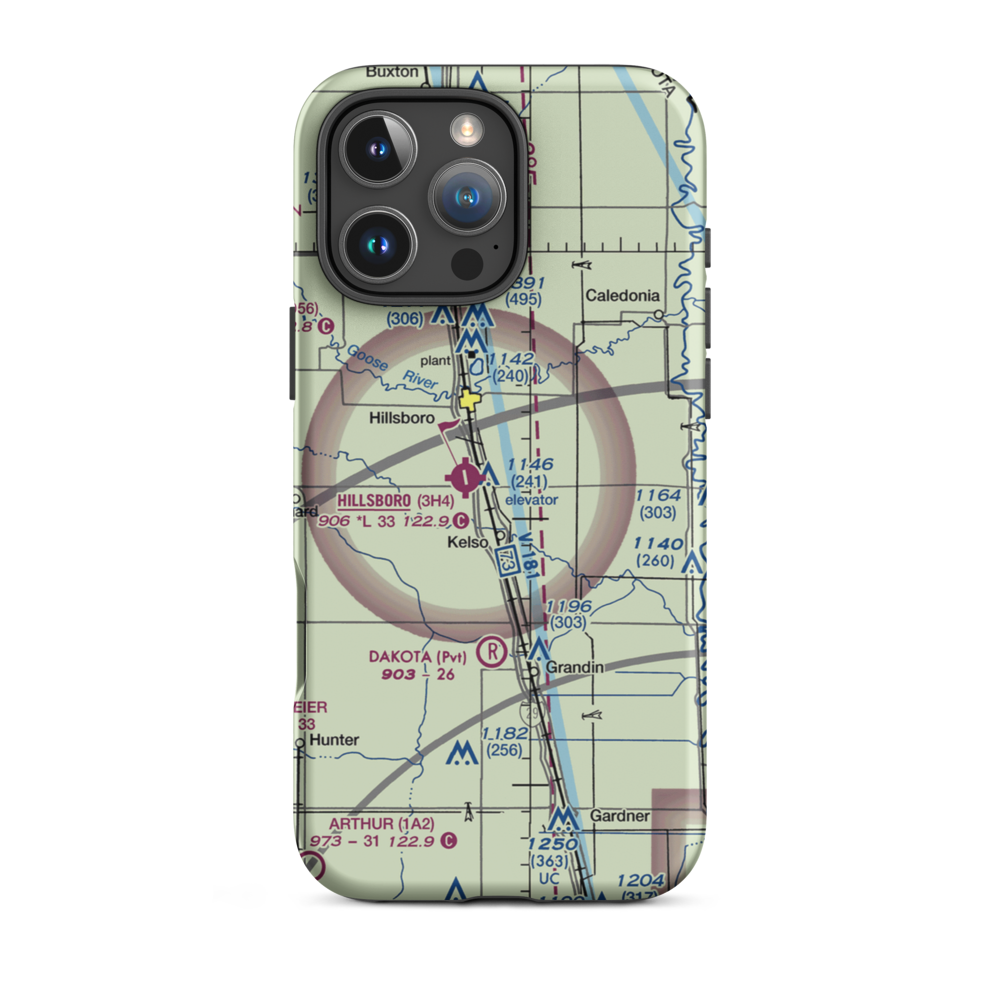 Downs Farm Private Airport (7NA0) VFR Sectional  Tough iPhone Case iPhone 16 Pro Max model shown