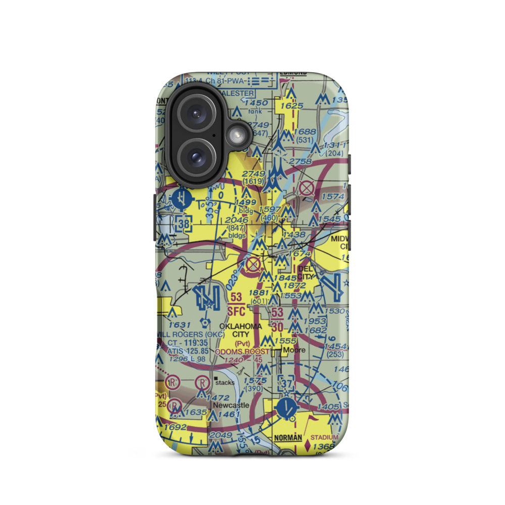 Downtown Airpark (DWN) VFR Sectional  Tough iPhone Case iPhone 16 model shown
